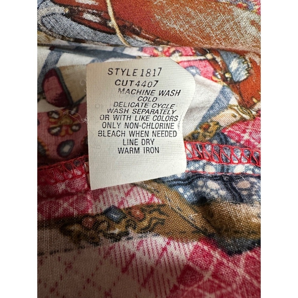 Vintage Orvis Womens 16 Fly Fishing Novelty Print Cotton Shirt Made in USA - Picture 8 of 11